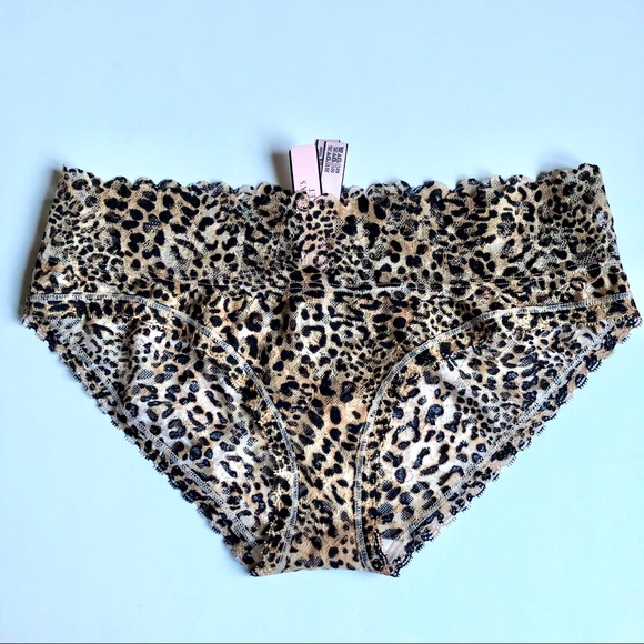 NEW Victoria's Secret VS Panty Lace Waist Hiphugger THE LACIE Medium Leopard - Picture 4 of 16